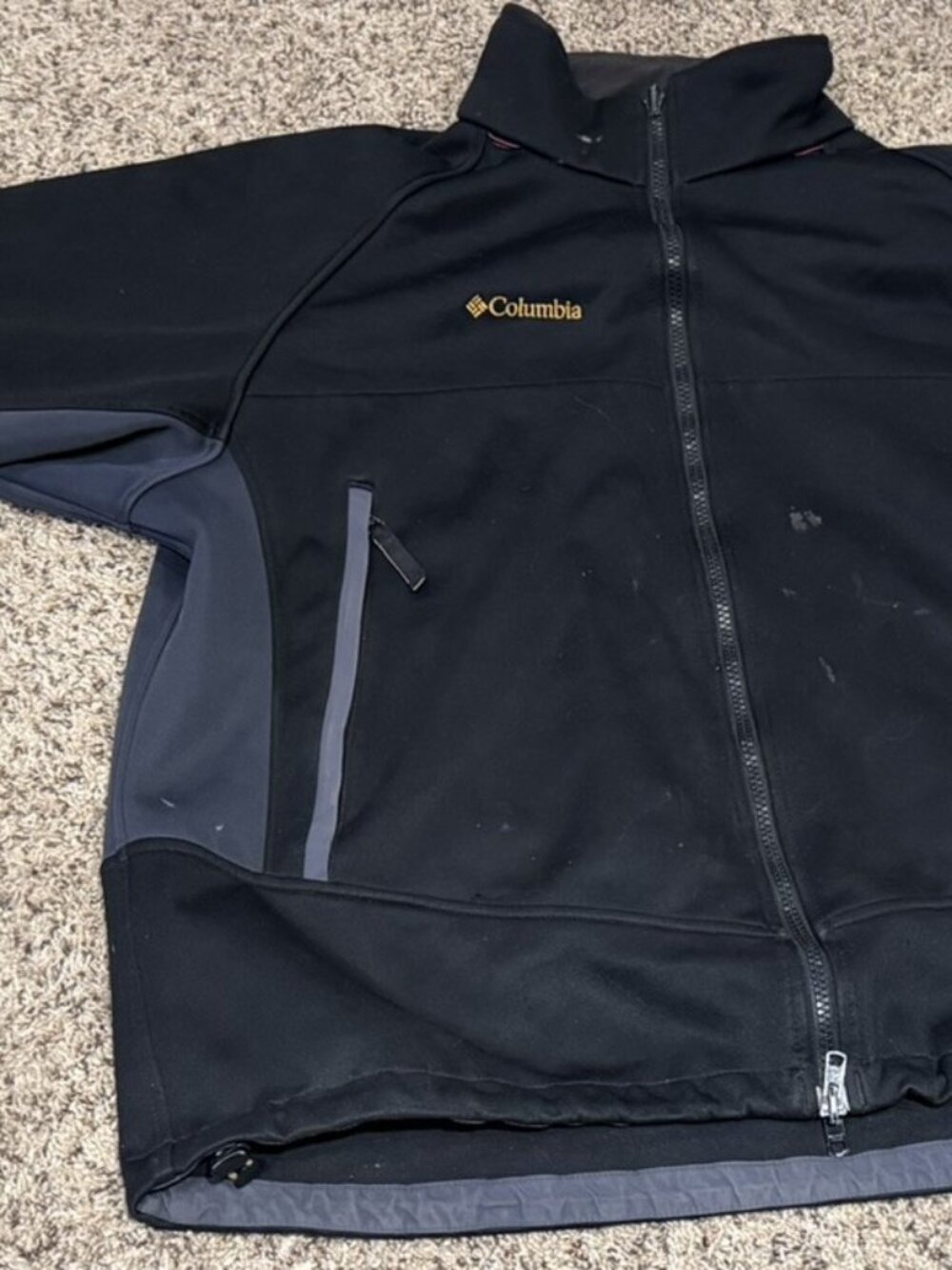 Columbia Titanium Interchange Jacket Men’s XL Black Gray Full Zip Softshell Outd